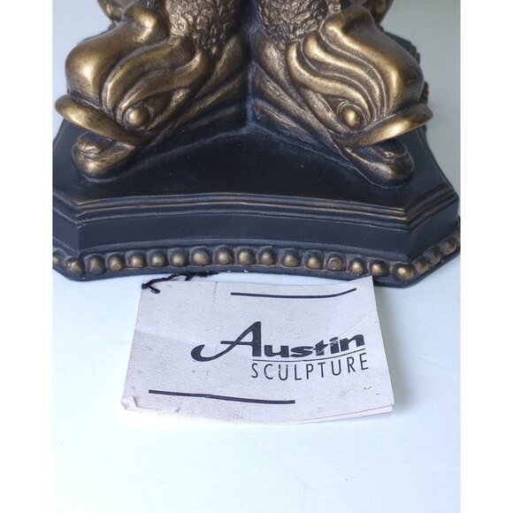Austin Sculpture Figural Statue Dolphin Pedestal Signed Vintage 1993 - Picture 4 of 11